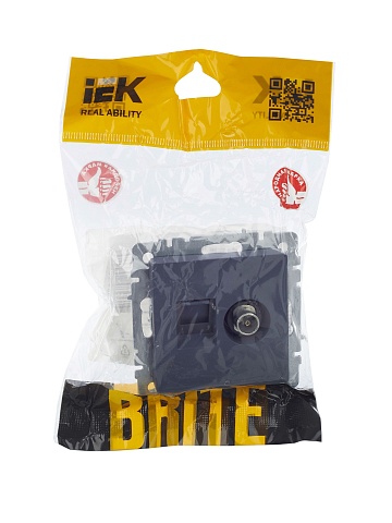 IEK BRITE Розетка двойная TV+RJ45 кат.5E РТВ/РК12-БрМ маренго