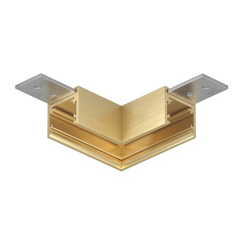 Denkirs TR5731-SB Угловой элемент трека, 90° потолок-потолок, для трека SHINE BASE, сатинированная латунь, алюминий