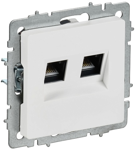 IEK BRITE Роз. комп. 2-ая RJ45 кат.6 РК11-2-БрАБ а/б