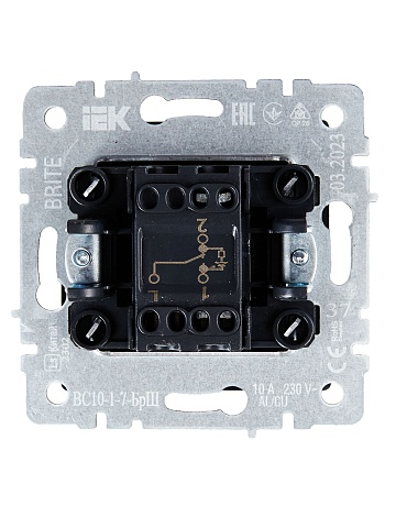 IEK BRITE BASE Шампань Выключ. 1-кл. прох. с инд. 10А ВС10-1-7-БрШ