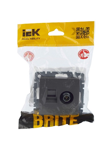 IEK BRITE Розетка двойная TV+RJ45 кат.5E РТВ/РК12-БрС сталь