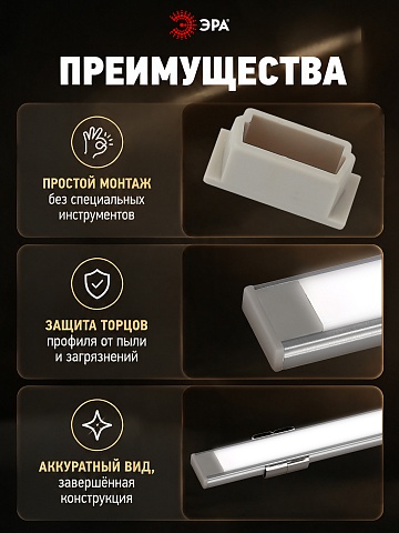 ЭРА Набор заглушек 1506-3A для профиля CAB262 4шт глухие