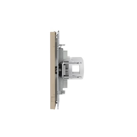 DKC KANT Компьютерная розетка RJ-45 без шторки, кат.5е двойная, ванильный марципан