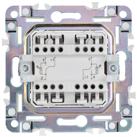 IEK SKANDY Мятный Выключатель 2-клавишный проходной с индикацией 10А SK-V10G