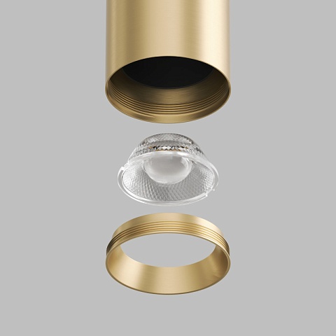 Denkirs DK5743-SB Светильник для трека SHINE SPOT со светодиодом, D70*H60, 48V DC, 8W, RA≥90, 3000K, IP20, сатинированная латунь, алюминий