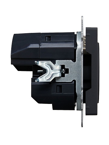 IEK BRITE Роз. с з/к/ш 16А с USB A+A 2,1А РЮш10-1-БрГ граф.