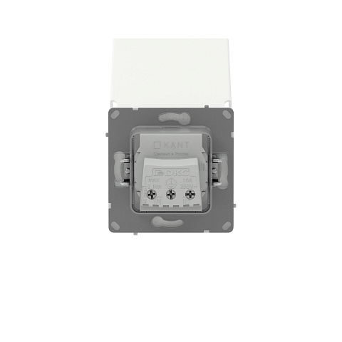 DKC KANT Розетка силовая, 2P+E, с з/ш, с крышкой, IP44, белая магнолия
