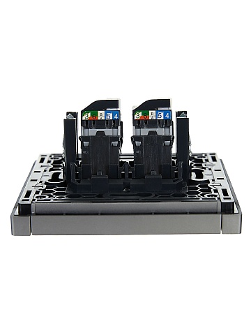 IEK FORTE&PIANO Сталь Розетка комп. 2-ая RJ45 кат.5E FP533