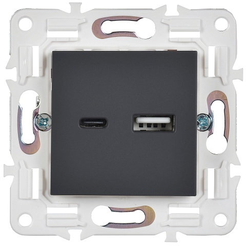 IEK SKANDY Титан Розетка USB A+C 18Вт SK-R13T