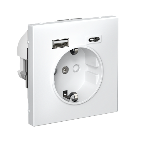 Systeme Electric ArtGallery Белый Розетка 16А с 2 USB A+C, 5В/2,4А/3,0А, 2х5В/1,5А, механизм