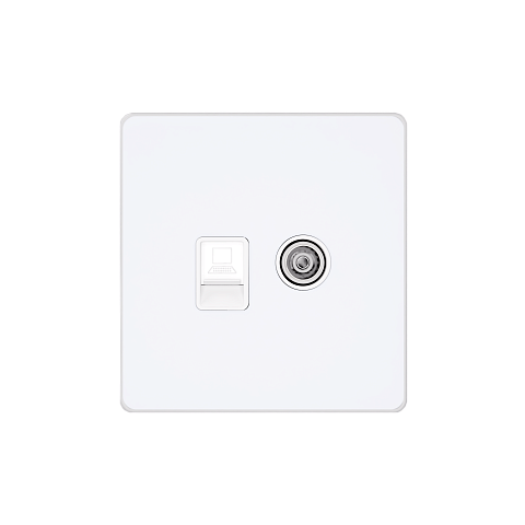 Systeme Electric Systeme Infinity Арктический лед Розетка информационная TV/FM и RJ-45 кат.5е