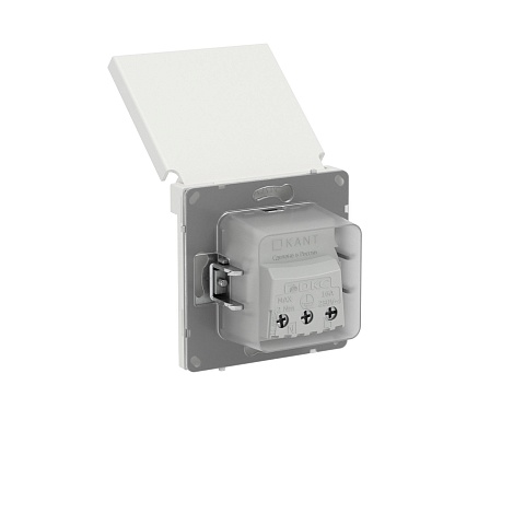 DKC KANT Розетка силовая, 2P+E, с з/ш, с крышкой, IP44, белый песок