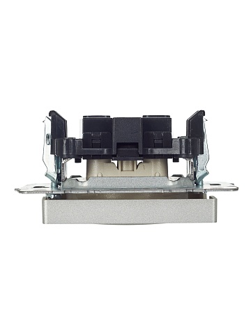 IEK BRITE Розетка 1-местная без заземления без защитных шторок 10А РС10-1-0-БрА алюминий