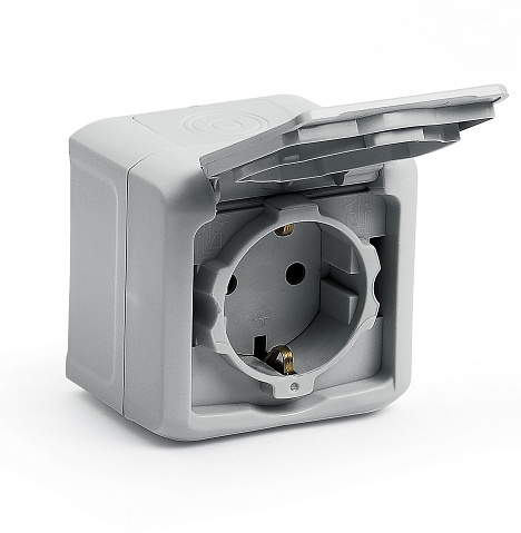 Legrand Quteo Сер Розетка с/з с шт IP44