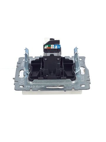 IEK BRITE Розетка компьютерная RJ45 кат.5E РК10-БрЖ жемчуг