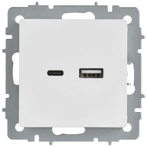 IEK BRITE Роз. USB A+C 18Вт РЮ11-1-БрАБ а/б