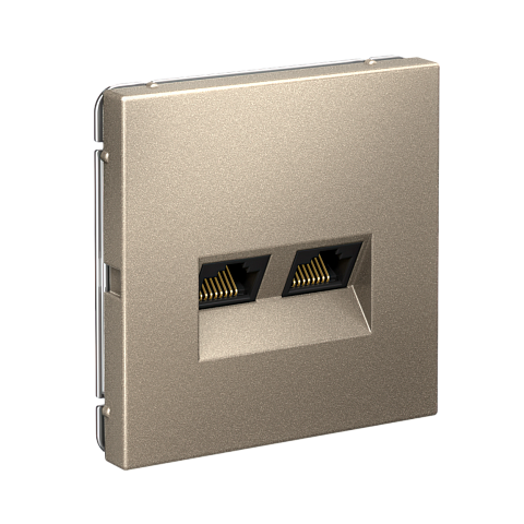 Systeme Electric ArtGallery Шампань Розетка двойная компьютерная RJ45+RJ45, кат.6А, механизм