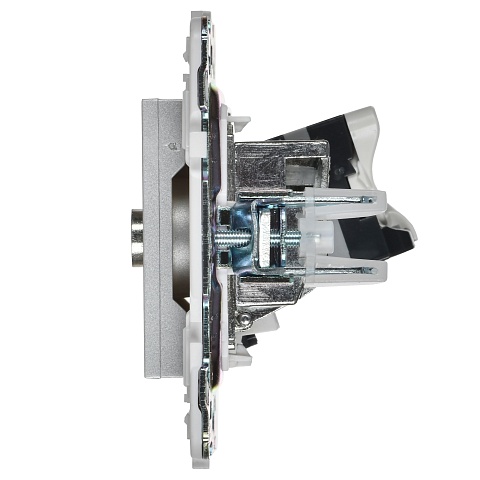 IEK SKANDY Серебряный Розетка двойная TV+RJ45 кат.5E SK-A14S