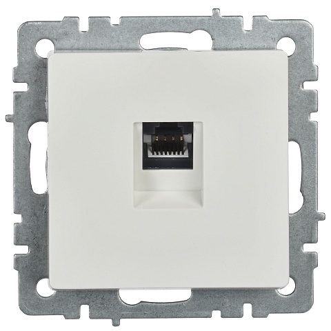 IEK BRITE Розетка компьютерная RJ45 кат.5E РК10-БрБ белый