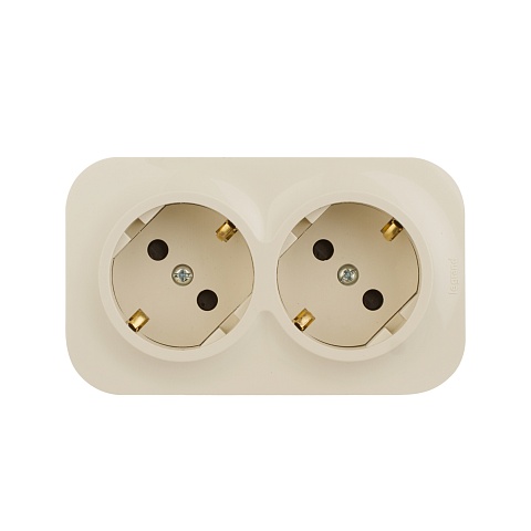 Legrand Quteo Бежевый Розетка 2-я с/з с шт