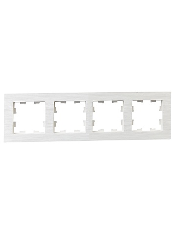 IEK BRITE DECOR Белый рифленый Рамка 4-м РУ-4-Бр