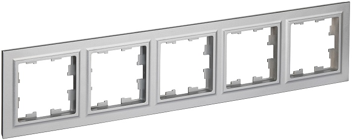 IEK BRITE BASE Алюминий Рамка 5-м РУ-5-БрА