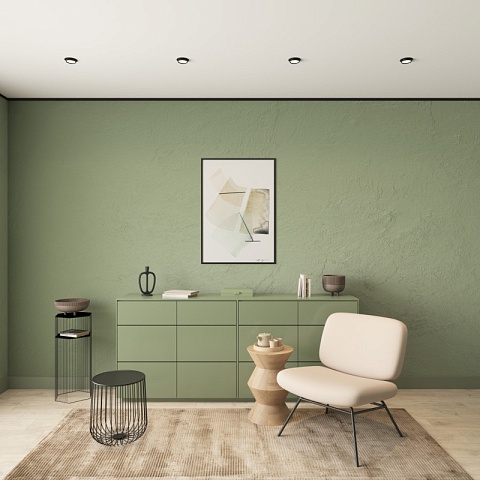 Denkirs DK2090-BK Встраиваемый светильник FLAT, IP 20, до 15 Вт, GX53, LED, черный, алюминий