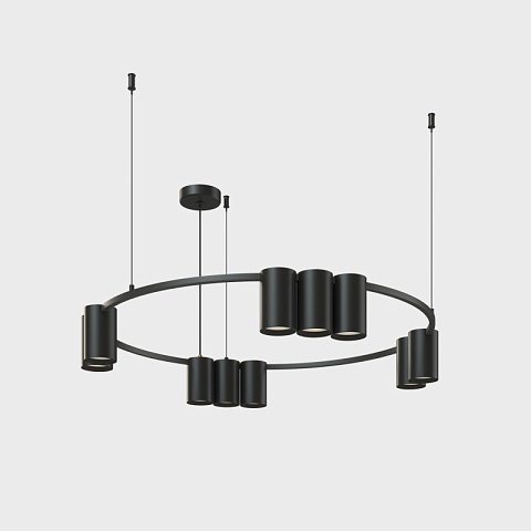 Denkirs DK4065-BK Подвесной светильник ORBIT, IP20, 10xGU10 LED до 15 Вт, черный матовый, алюминий