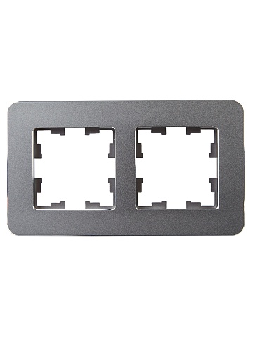 IEK BRITE DECOR Титан металл. скругл.угол Рамка 2-м РУ-2-1-Бр RE