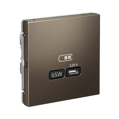 Systeme Electric ArtGallery Мокко USB Розетка тип-С 65Вт высокоскор.заряд. QC, PD, механизм