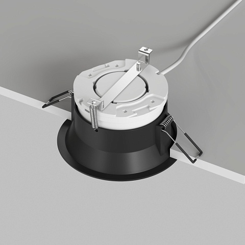 Denkirs DK2155-BK Встраиваемый светильник INER, до 15 Вт LED, GX53, IP20, алюминий, чёрный