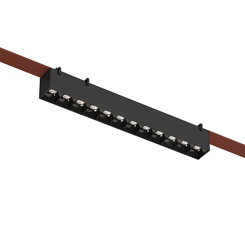 Denkirs DK5571-BK Трековый светильник Belty Grill со светодиодом L323mm H45mm 48V 12W 24° 3000K IP20 черный алюминий