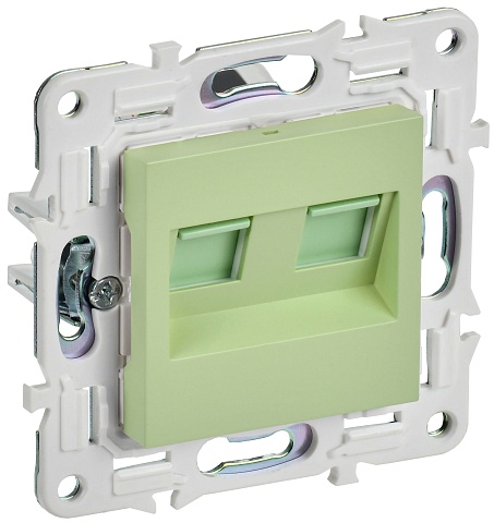 IEK SKANDY Мятный Розетка компьютерная двойная RJ45 кат.5E SK-K03G