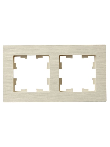 IEK BRITE DECOR Бежевый рифленый Рамка 2-м РУ-2-Бр