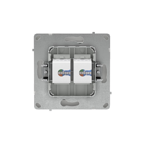 DKC KANT Компьютерная розетка RJ-45 без шторки, кат.6А двойная, белый песок