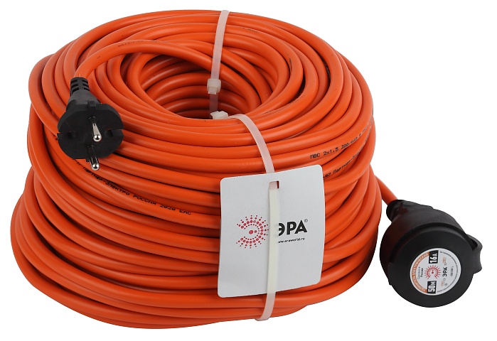 ЭРА Удлинитель силовой UPx-1-2x1.5-50m в бухте без заземления 50м 1 розетка ПВС 2x1.5мм2