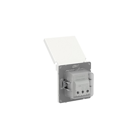 DKC KANT Розетка силовая, 2P+E, с з/ш, с крышкой, IP44, белая магнолия