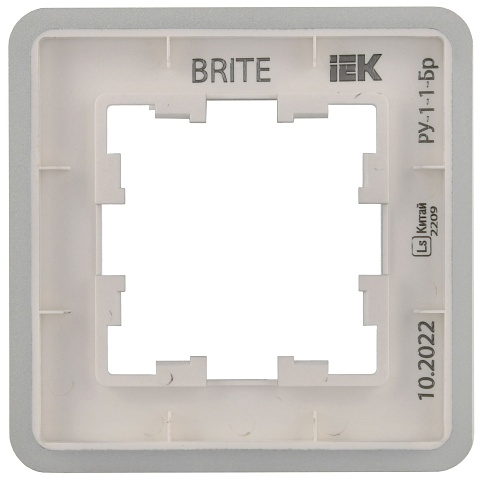 IEK BRITE DECOR Алюминий металл. скругл.угол Рамка 1-м РУ-1-1-Бр RE