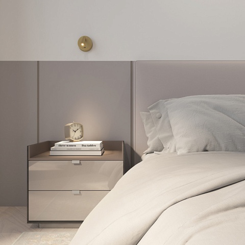 Denkirs DK5072-SB Бра SHINE WALL со светодиодом, D104*H68, IP20, 3000К, 3W, RA≥90, сатинированная латунь, алюминий