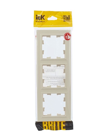 IEK BRITE Рамка 3-местная РУ-3-БрКр бежевый