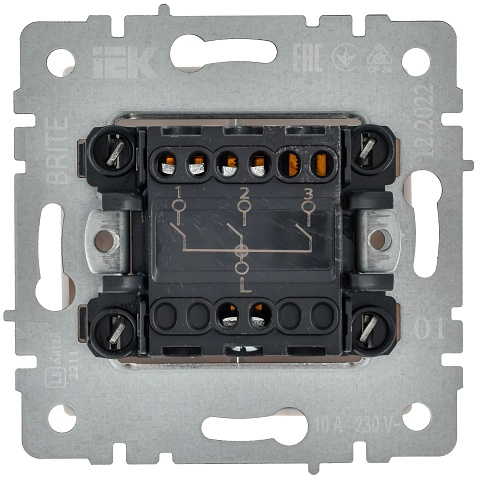 IEK BRITE BASE Белый Выключ. 3-кл. 10А ВС10-3-0-БрБ