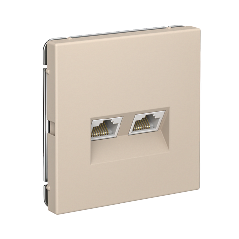 Systeme Electric ArtGallery Песочный Розетка двойная компьютерная RJ45+RJ45, кат.6А, механизм