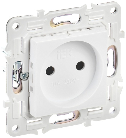 IEK SKANDY Арктический белый Розетка б/з 10А SK-R02W