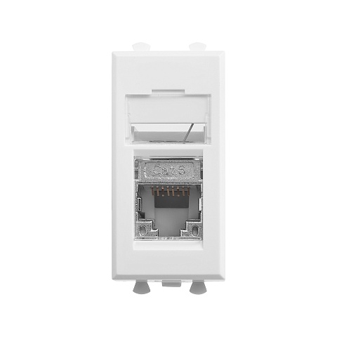 DKC Avanti Белое облако Компьютерная розетка RJ-45  категория 6 экранированная 1 модуль