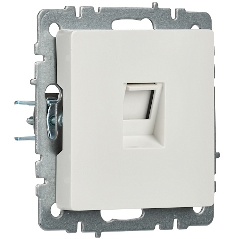 IEK BRITE Розетка компьютерная RJ45 кат.5E РК10-БрБ белый