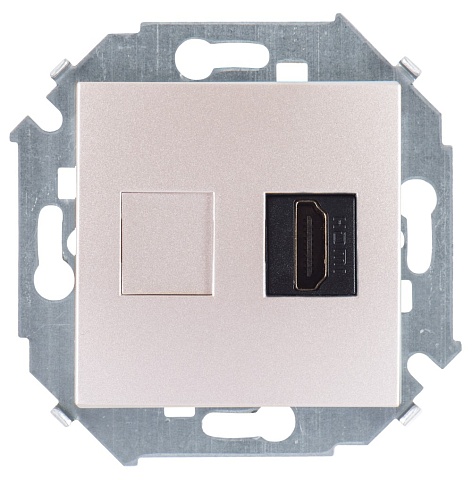 Simon 15 Шампань Розетка HDMI
