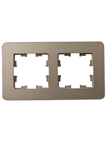 IEK BRITE DECOR Латунь металл. скругл.угол Рамка 2-м РУ-2-1-Бр RE
