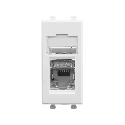 DKC Avanti Белое облако Компьютерная розетка RJ-45  категория 5е экранированная 1 модуль