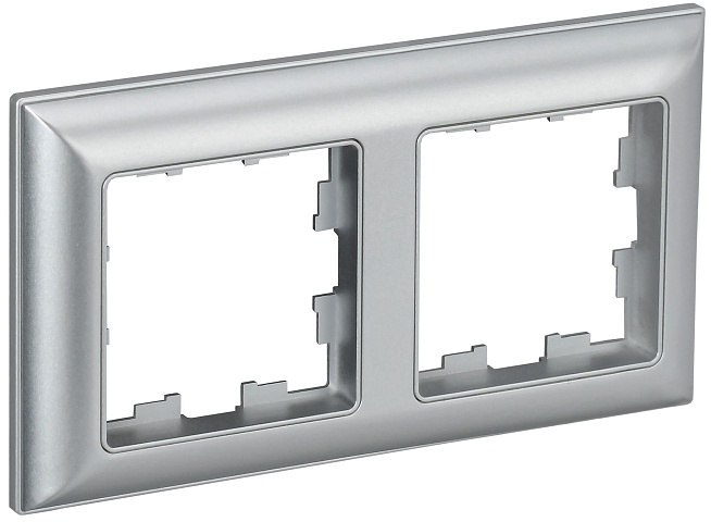 IEK BRITE DECOR Алюминий 3D-форма Рамка 2-м РУ-2-Бр