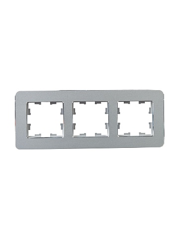 IEK BRITE DECOR Алюминий металл. скругл.угол Рамка 3-м РУ-3-1-Бр RE